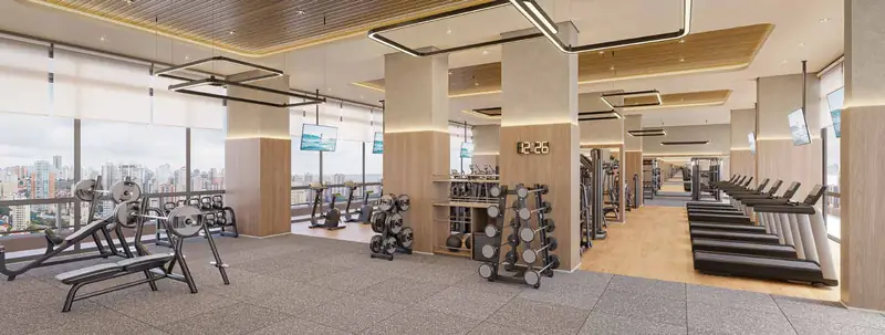 Fitness center com equipamentos Technogym